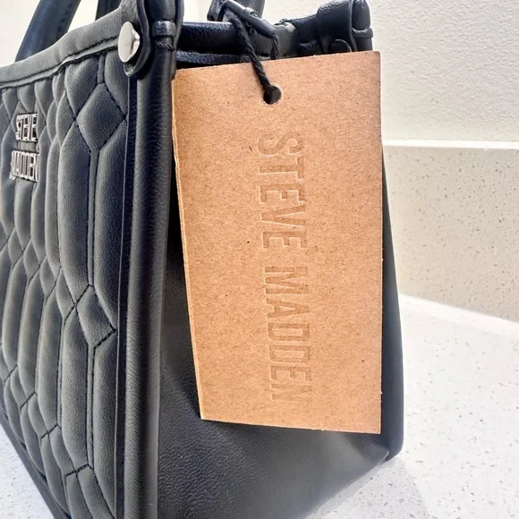 Steve Madden Black Quilted Satchel - Picture 4 of 7